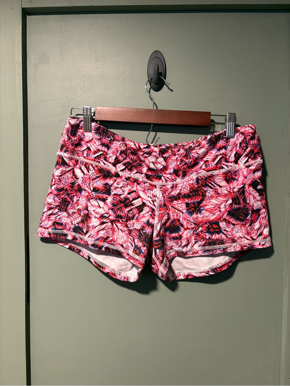 Fleo Pink & Black Floral Athletic Shorts